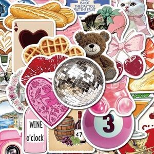 50pcs Aesthetic Pinterest Cartoon Graffiti Stickers Decorative